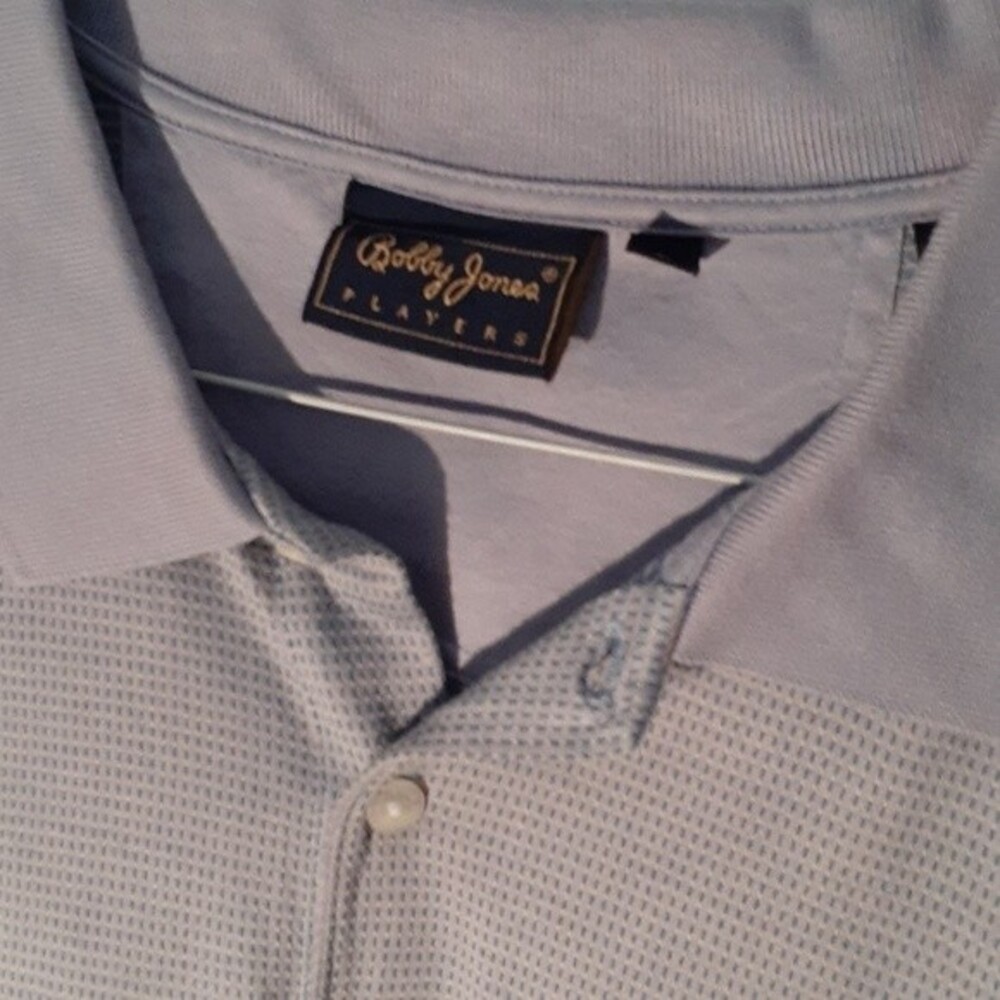 bobby jones golf polo shirt blue lilac men's large l Pelican Bay Naples Florida